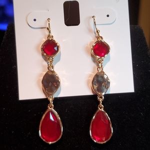 NWT Style & Co  Red drop earrings